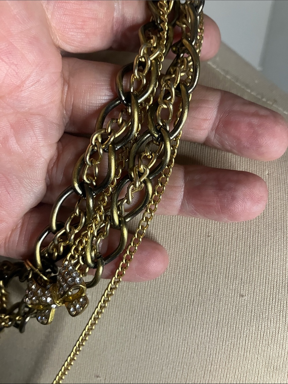 Must Love Chains Handmade Upcycled Chunky Statement Necklace - Picture 7 of 9